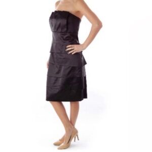 White House Black Market Satin Black Cocktail Dress